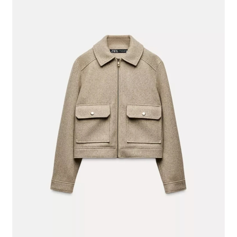 Zara Women's Beige Utility Jacket